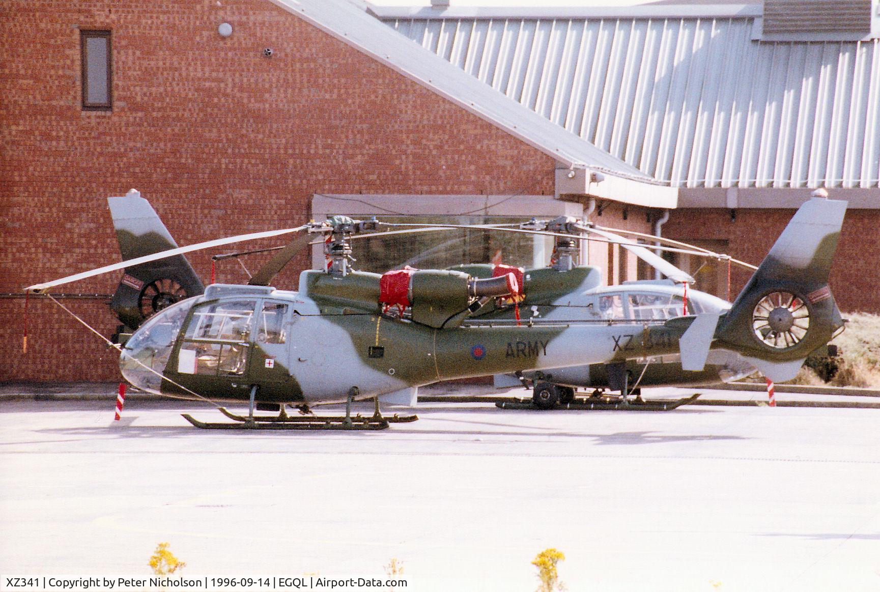 XZ341, 1977 Westland SA-341B Gazelle AH1 C/N WA1692, Gazelle AH.1 of 3[TA] Flight present at the 1996 RAF Leuchars Airshow.