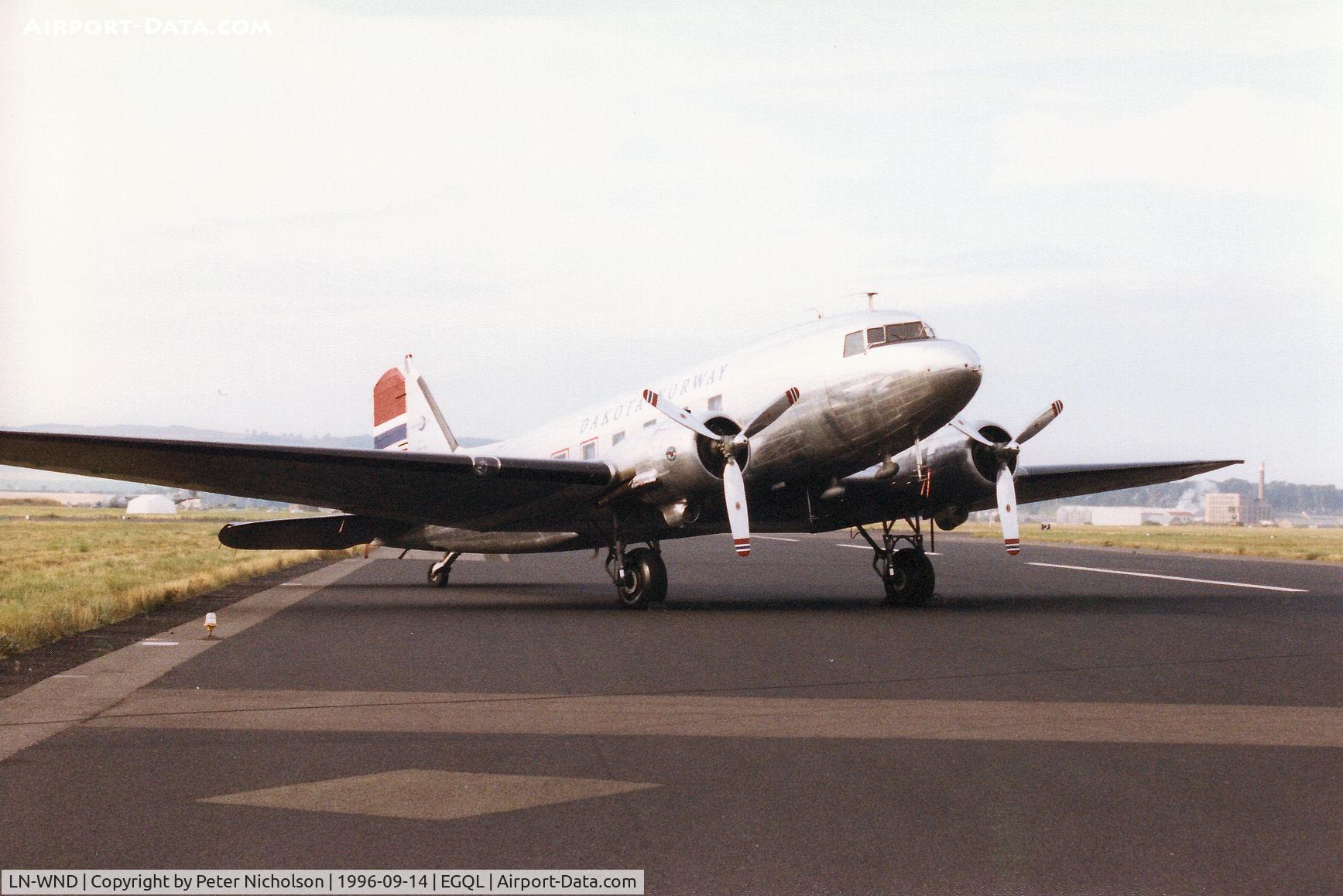 LN-WND, 1943 Douglas C-53D-DO Skytrooper (DC-3A) C/N 11750, C-53D of Foundation Dakota Norway visited the 1996 RAF Leuchars Airshow.