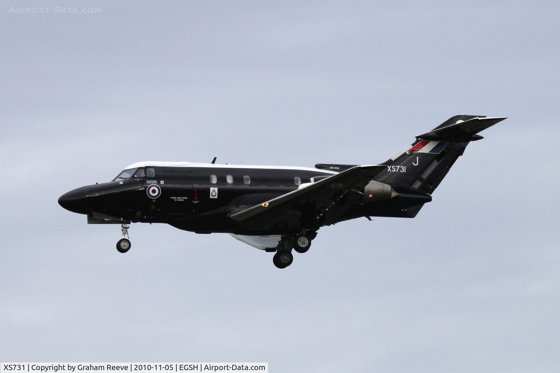 XS731, 1966 Hawker Siddeley HS.125 Dominie T.1 C/N 25055, On the approach to Norwich.