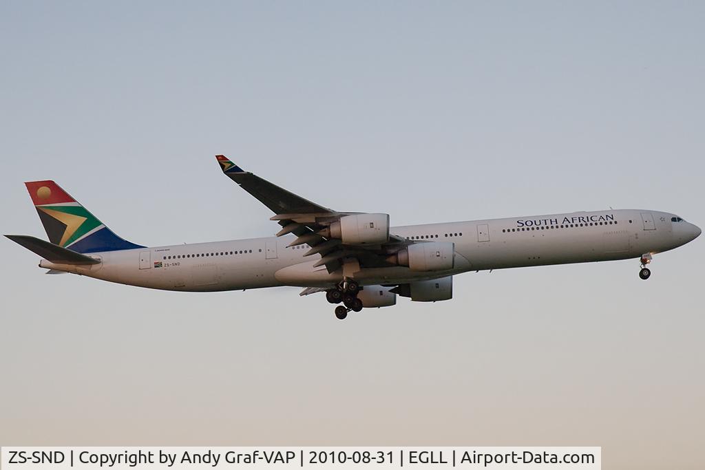 ZS-SND, 2003 Airbus A340-642 C/N 531, South African Airways A340-600