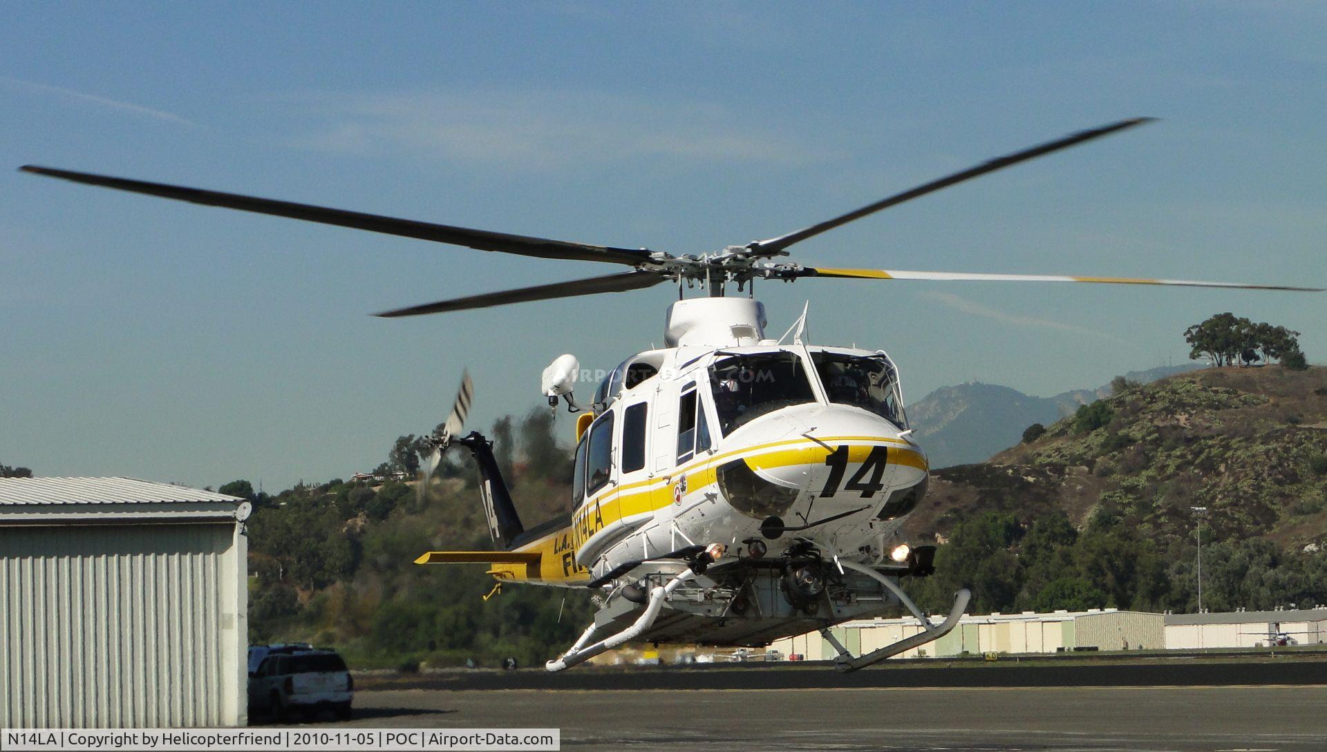 N14LA, 2005 Bell 412EP C/N 36393, Settling down on helipad