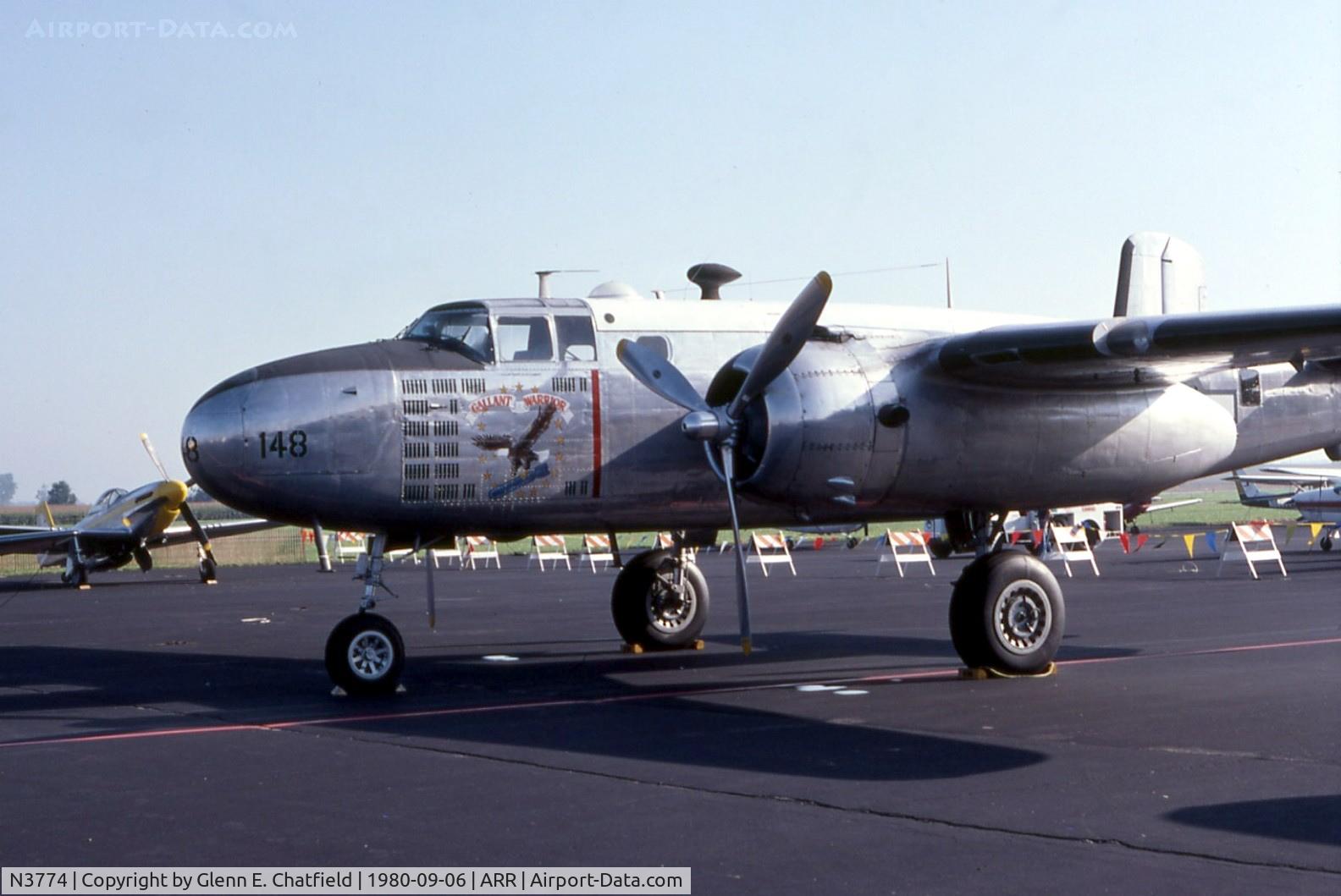 N3774, 1943 North American B-25D Mitchell C/N 100-23960, Parked on the ramp for an open house