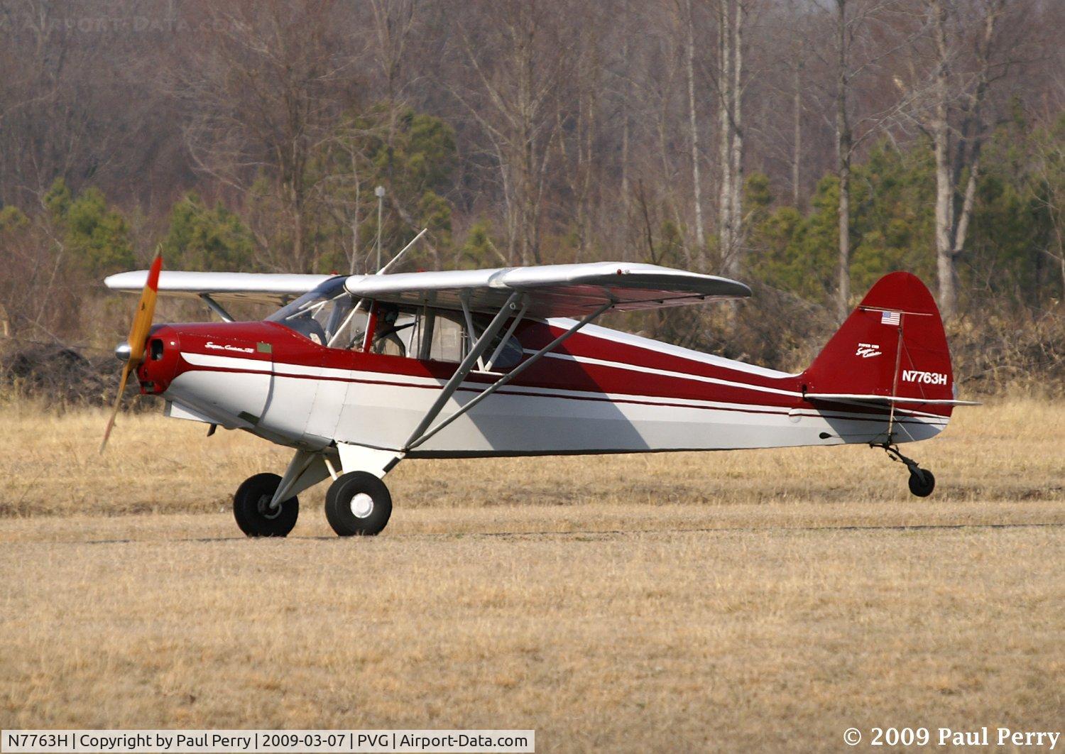 N7763H, 1946 Piper PA-12 Super Cruiser C/N 12-660, Just touching down