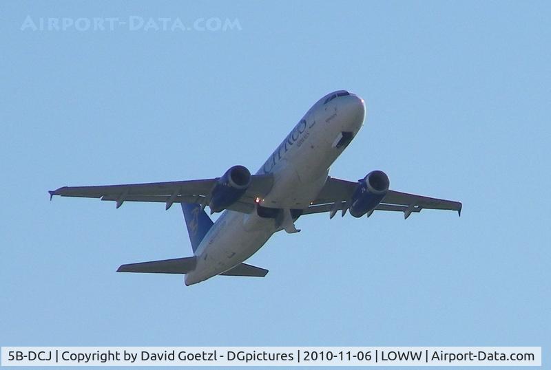 5B-DCJ, 2004 Airbus A320-232 C/N 2108, Departing to Larnaca.