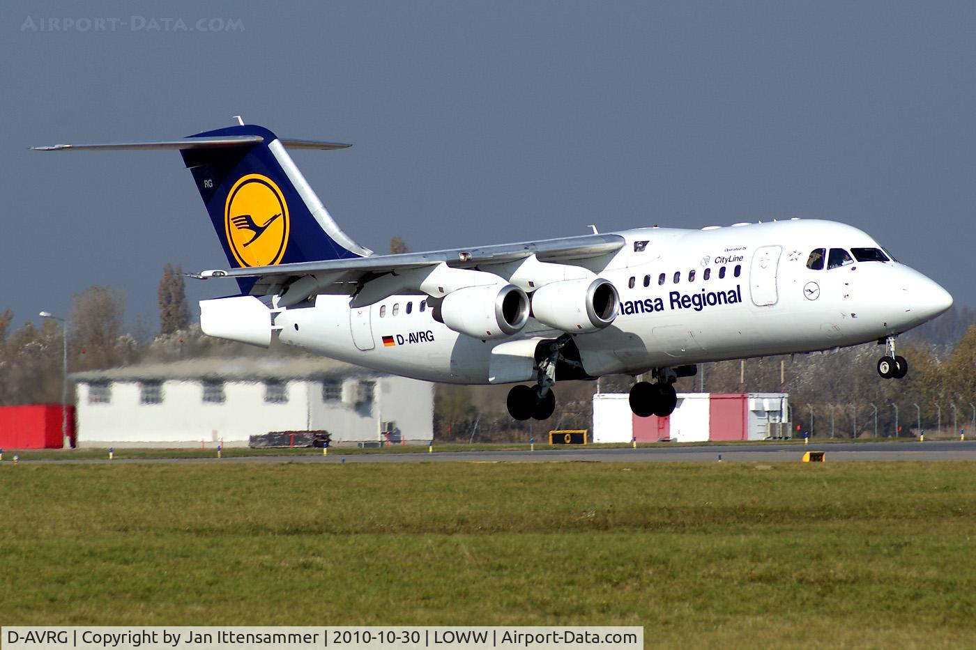 D-AVRG, 1995 British Aerospace Avro 146-RJ85 C/N E.2266, D-AVRG @ LOWW