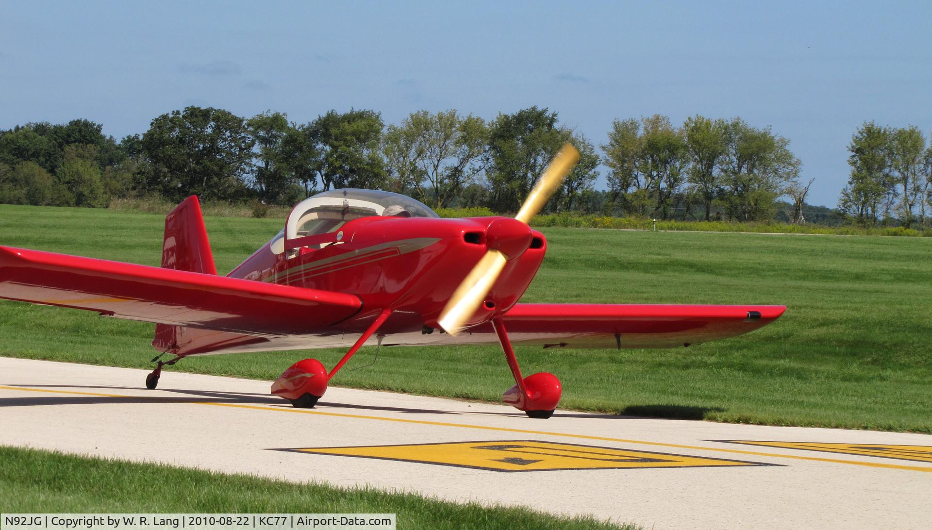N92JG, 1992 Vans RV-6 C/N 20055, On Taxiway at Popular Grove, IL.