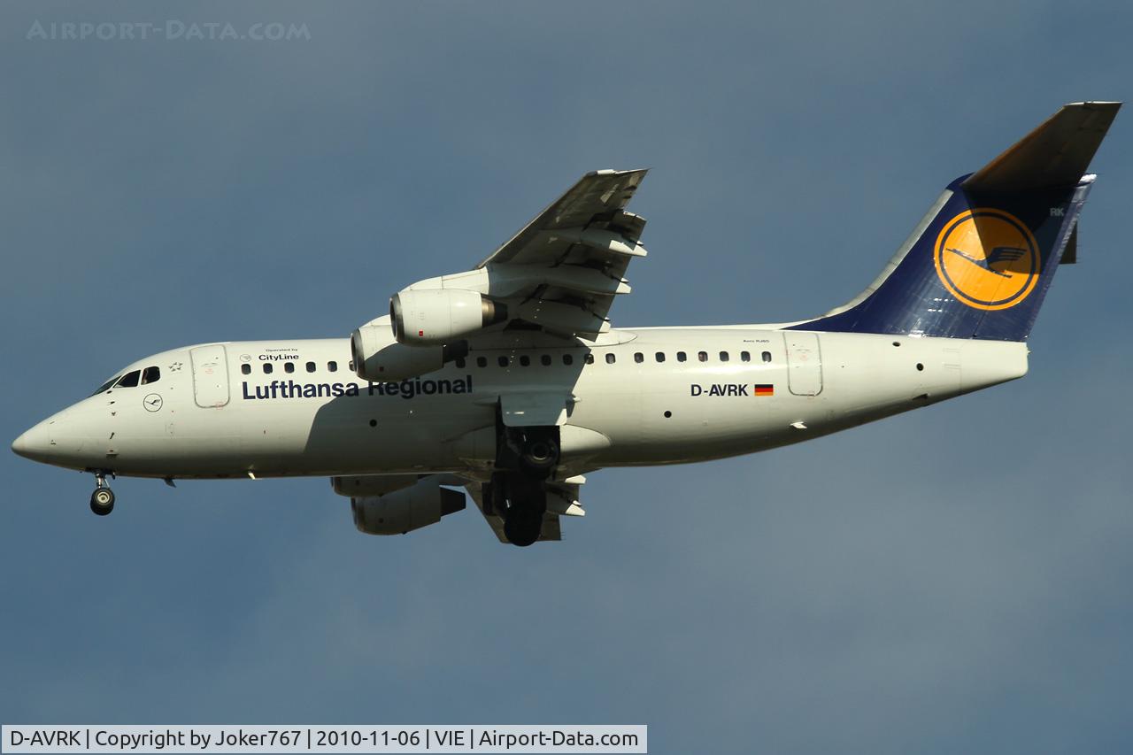 D-AVRK, 1996 British Aerospace Avro 146-RJ85 C/N E.2278, Lufthansa Regional (City Line)