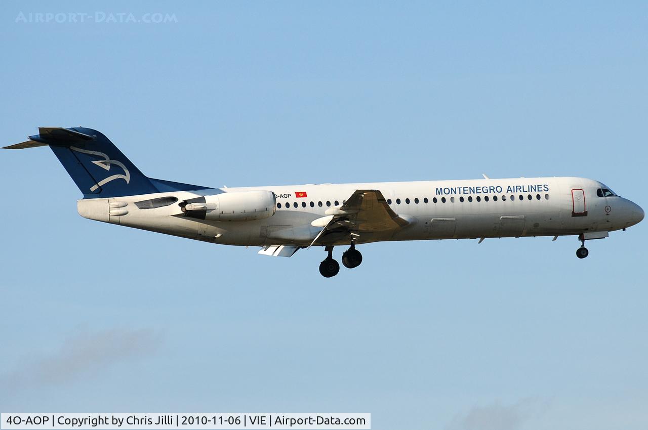 4O-AOP, 1991 Fokker 100 (F-28-0100) C/N 11332, Montenegro