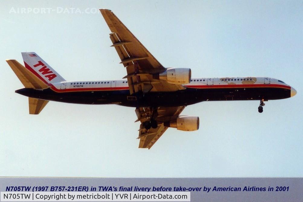N705TW, 1997 Boeing 757-231ER C/N 28479, taken late '90s