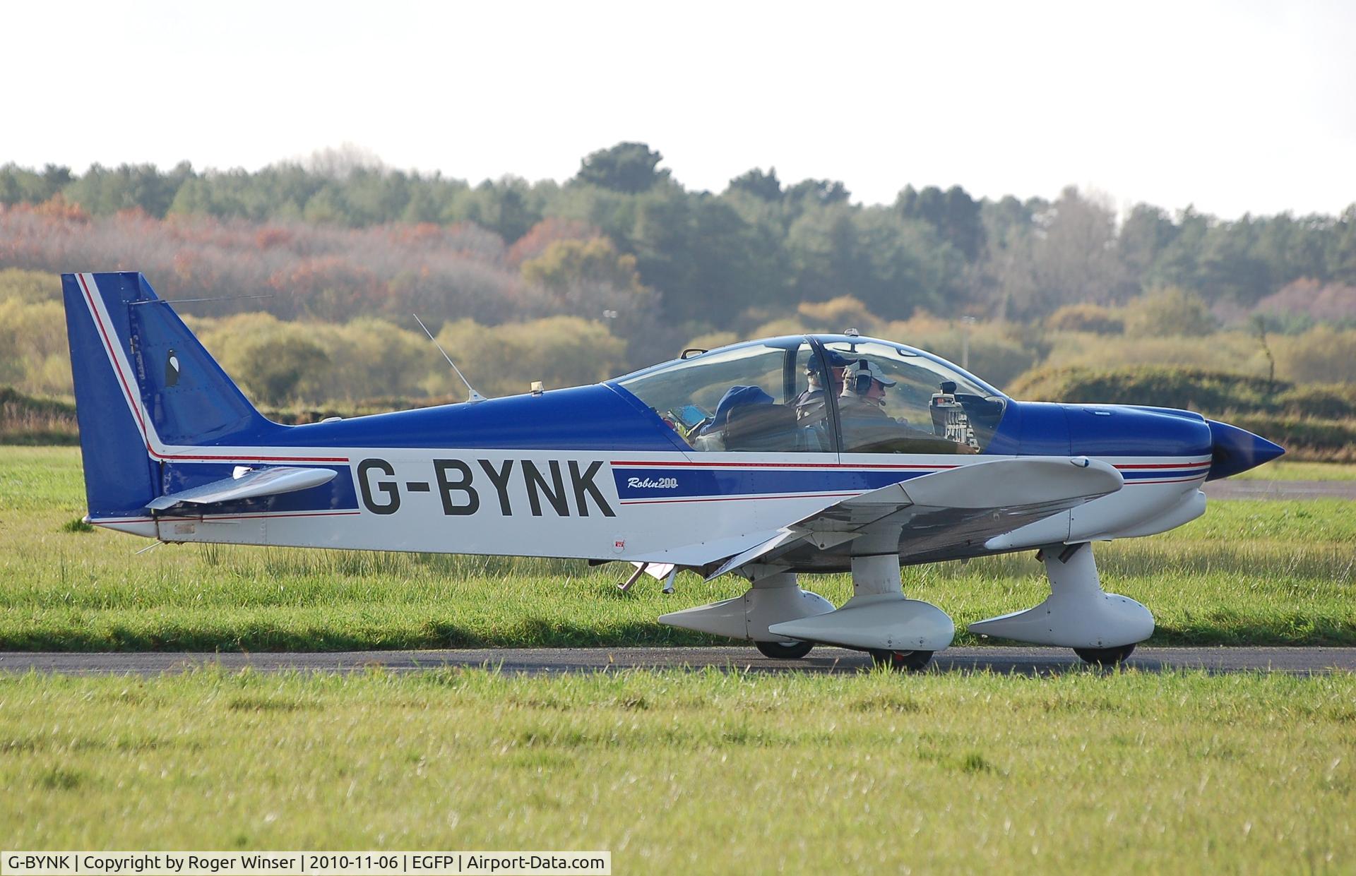 G-BYNK, 1999 Robin HR-200-160 C/N 338, Penguin Flight Group's HR200 visiting Pembrey Airport.