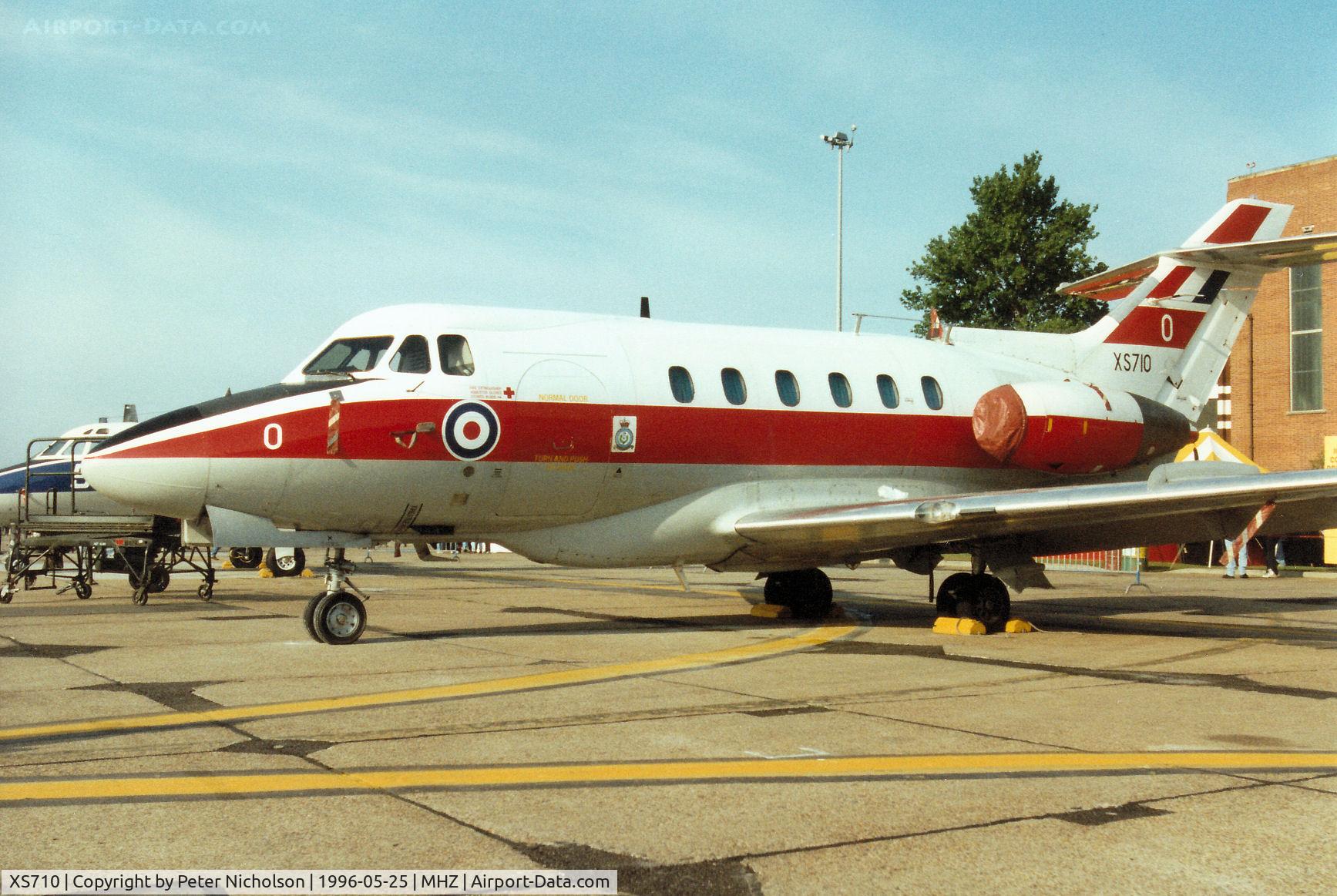 XS710, 1965 Hawker Siddeley HS.125 Dominie T.1 C/N 25012, Dominie T.1 of 3 Flying Training School at RAF Cranwell on display at the 1996 RAF Mildenhall Air Fete.