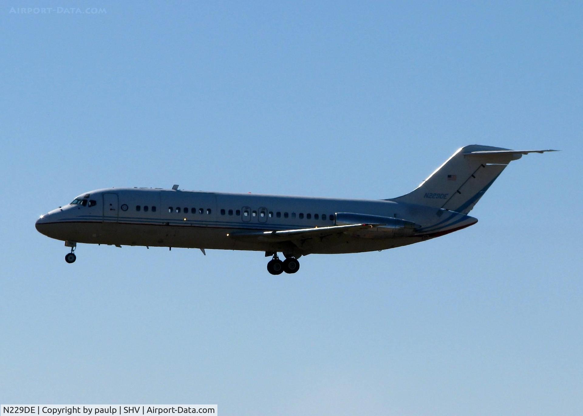 N229DE, 1967 Douglas DC-9-15F C/N 45826, United States Department Of Energy DC-9 landing at Shreveport Regional.