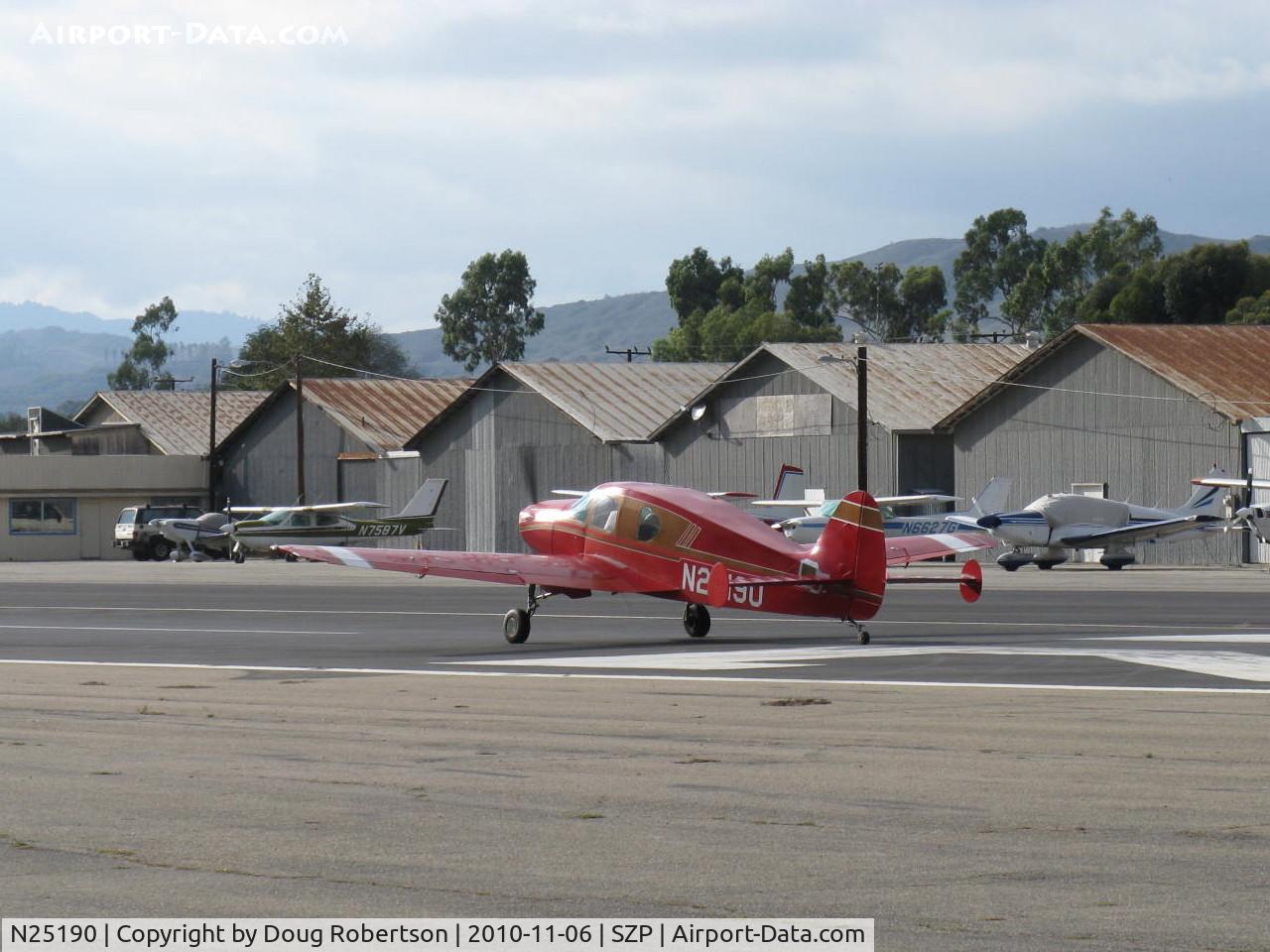 N25190, 1940 Bellanca 14-9 C/N 1011, 1940 Bellanca 14-9 CRUISAIR JUNIOR, Lycoming O&VO-360 180 Hp conversion from original Ken Royce LeBlond 90 Hp radial, takeoff roll Rwy 22