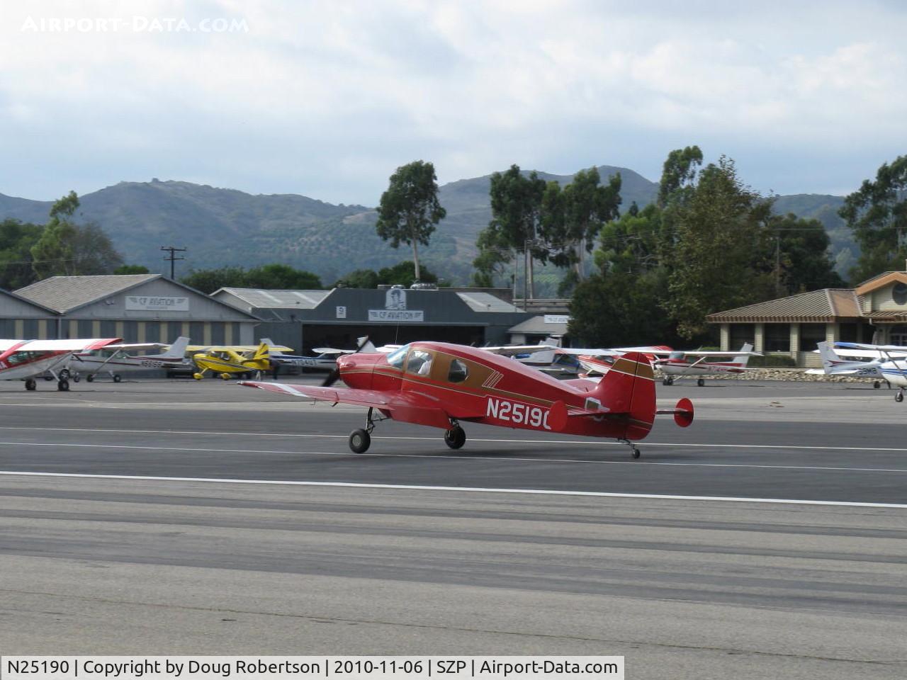 N25190, 1940 Bellanca 14-9 C/N 1011, 1940 Bellanca 14-9 CRUISAIR JUNIOR, Lycoming O&VO-360 180 Hp conversion from original Ken Royce LeBlond 90 Hp radial, landing roll Rwy 22
