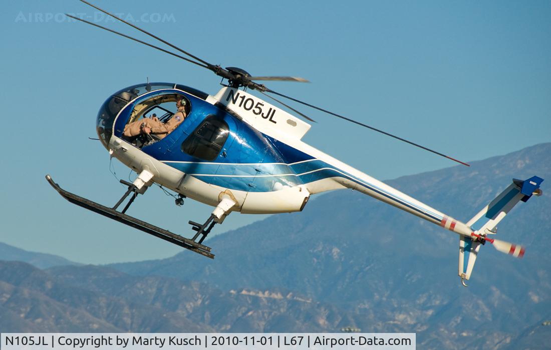 N105JL, 1980 Hughes 369D C/N 900807D, Western Helicopters touchdown auto training.