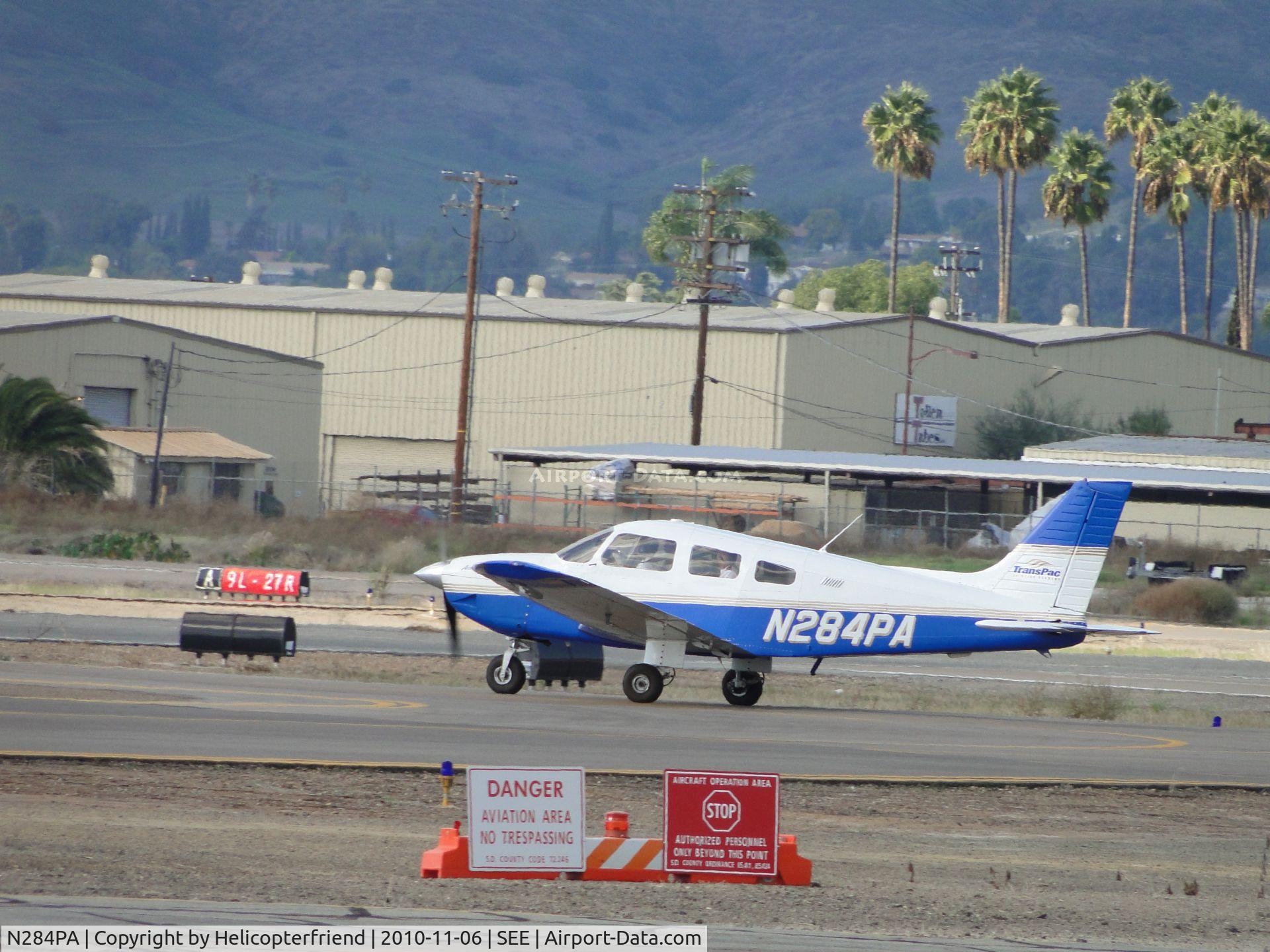 N284PA, 2001 Piper PA-28-181 C/N 2843480, Rolling out from landing