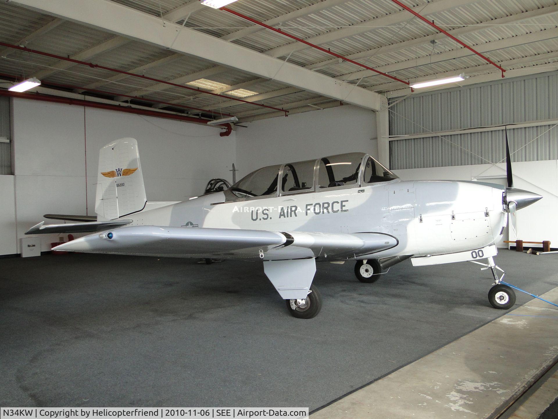 N34KW, 1955 Beech T-34A-BH Mentor Mentor C/N G-757, Parked in the hanger