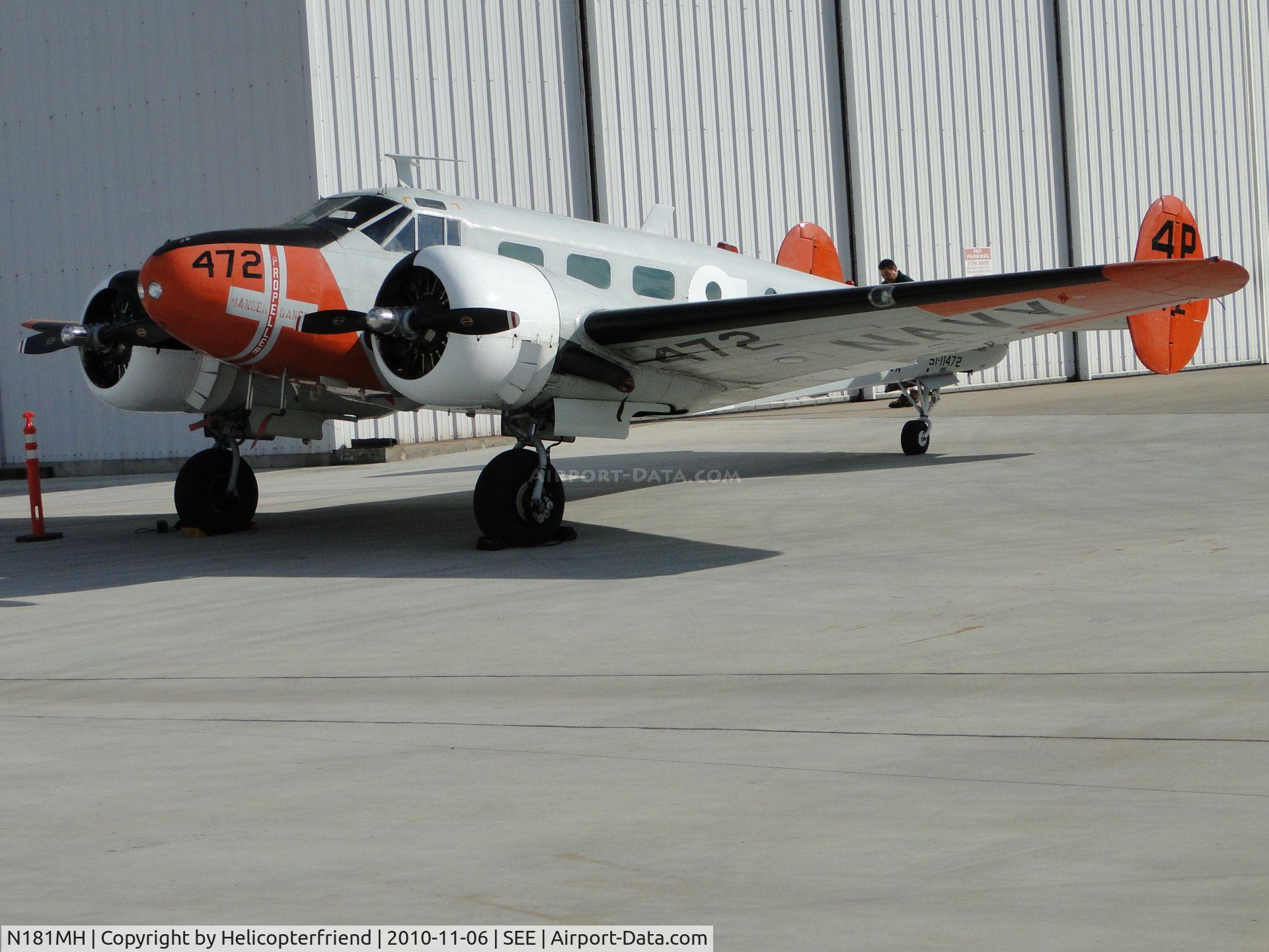 N181MH, 1951 Beech C-45H Expeditor C/N AF-29, Parked, (c/n AF-29) to civil registry as N181MH (current with Northaire, Wilmington, DE. since 16-Sep-1995) Cureently owned by an individual out of La Mesa, (San Diego Counyt) California