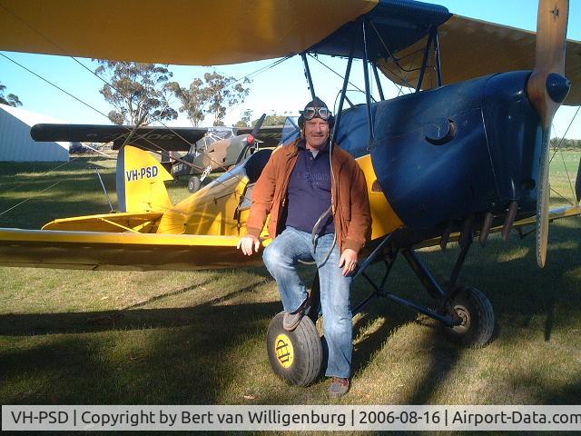 VH-PSD, 1942 De Havilland Australia DH-82A Tiger Moth C/N DHA806, Cees in front off his Tiger Moth in Australia