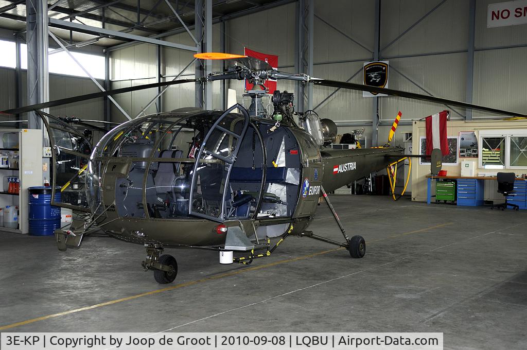3E-KP, Aérospatiale SA-316B Alouette III C/N 2064, This Alouette is fitted with a ground radar on the nose that is being used to detect metal objects on the ground. Very useful during search mission in the wood areas of Bosnia.