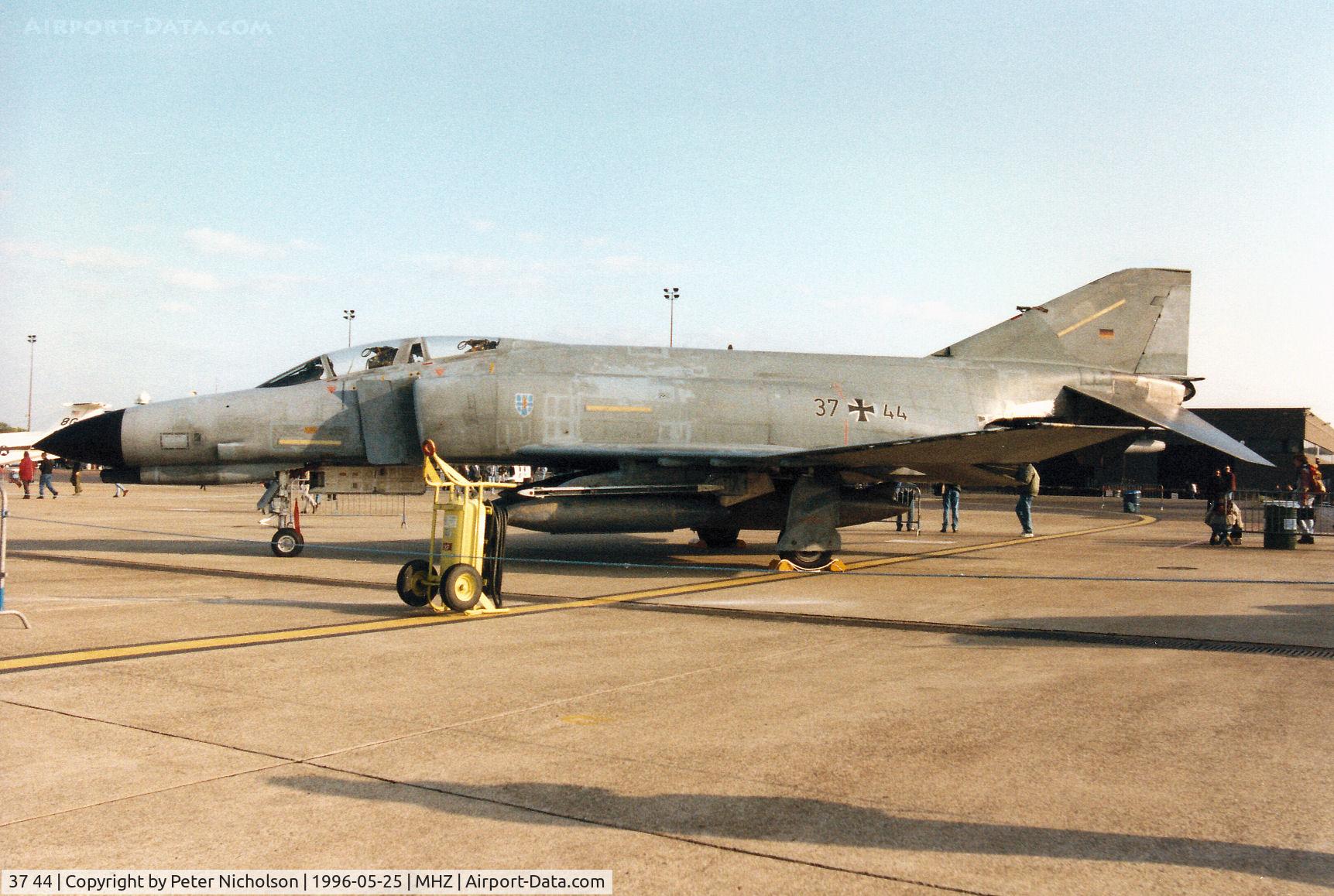 37 44, 1972 McDonnell Douglas F-4F Phantom II C/N 4456, F-4F Phantom of German Air Force's JG-73 on display at the 1996 RAF Mildenhall Air Fete.