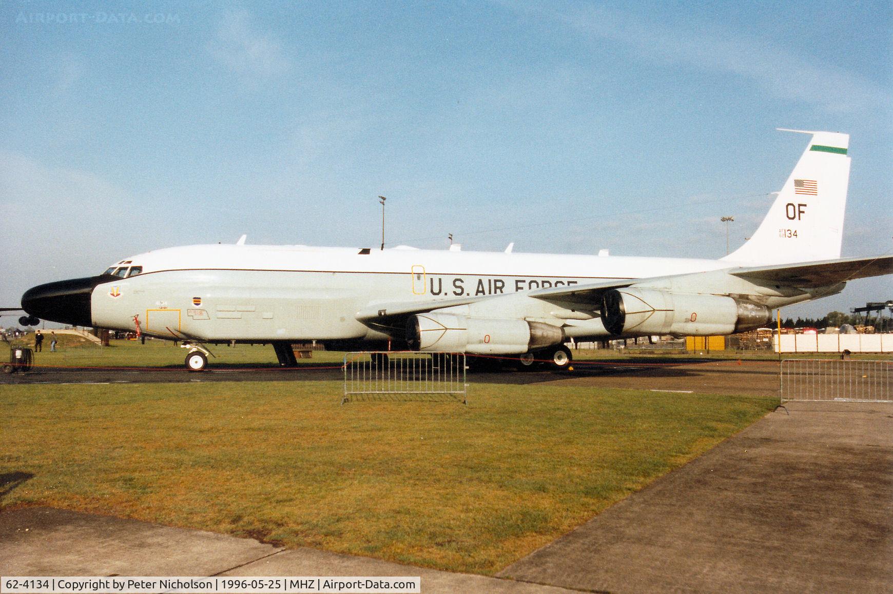 62-4134, 1962 Boeing RC-135W Rivet Joint C/N 18474, Another view of the Rivet Joint intelligence gathering aircraft on display at the 1996 RAF Mildenhall Air Fete.