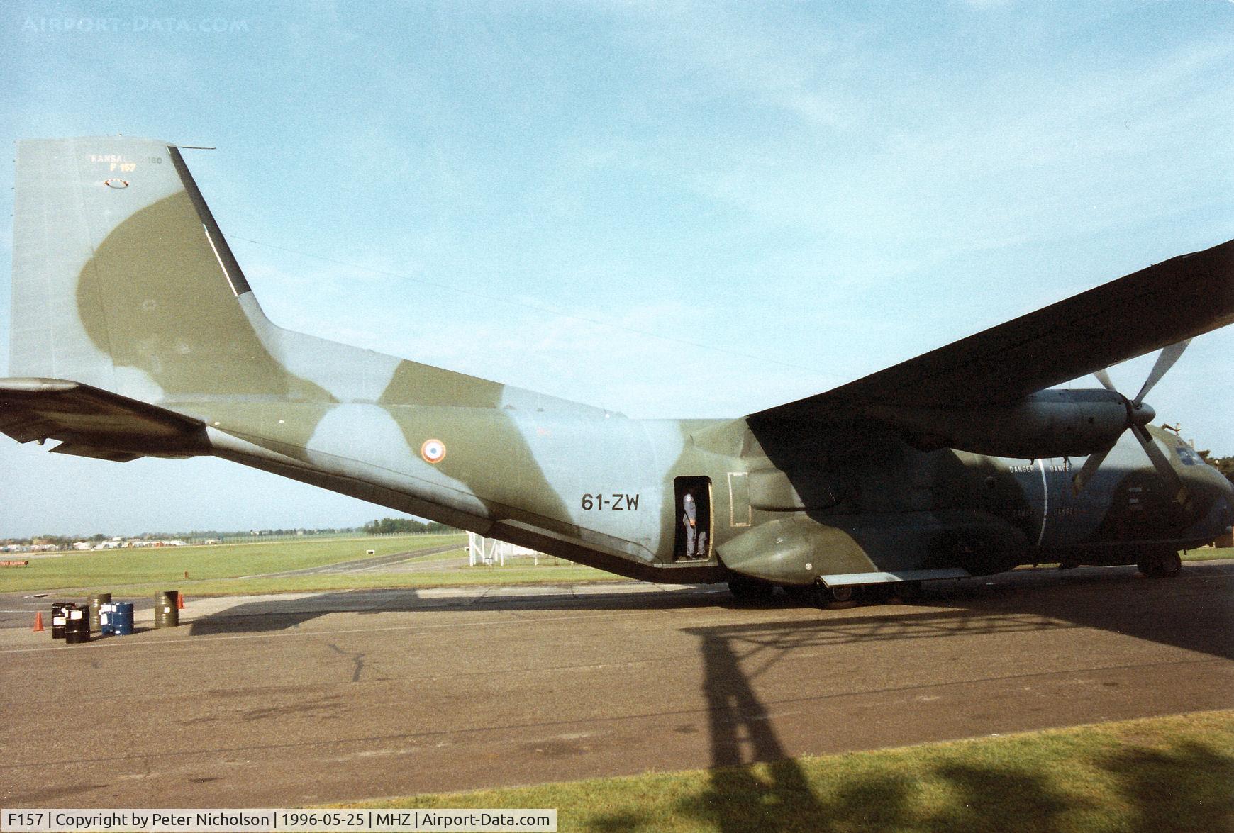 F157, Transall C-160F C/N F157, C-160F Transall of ET-61 French Air Force on display at the 1996 RAF Mildenhall Air Fete.