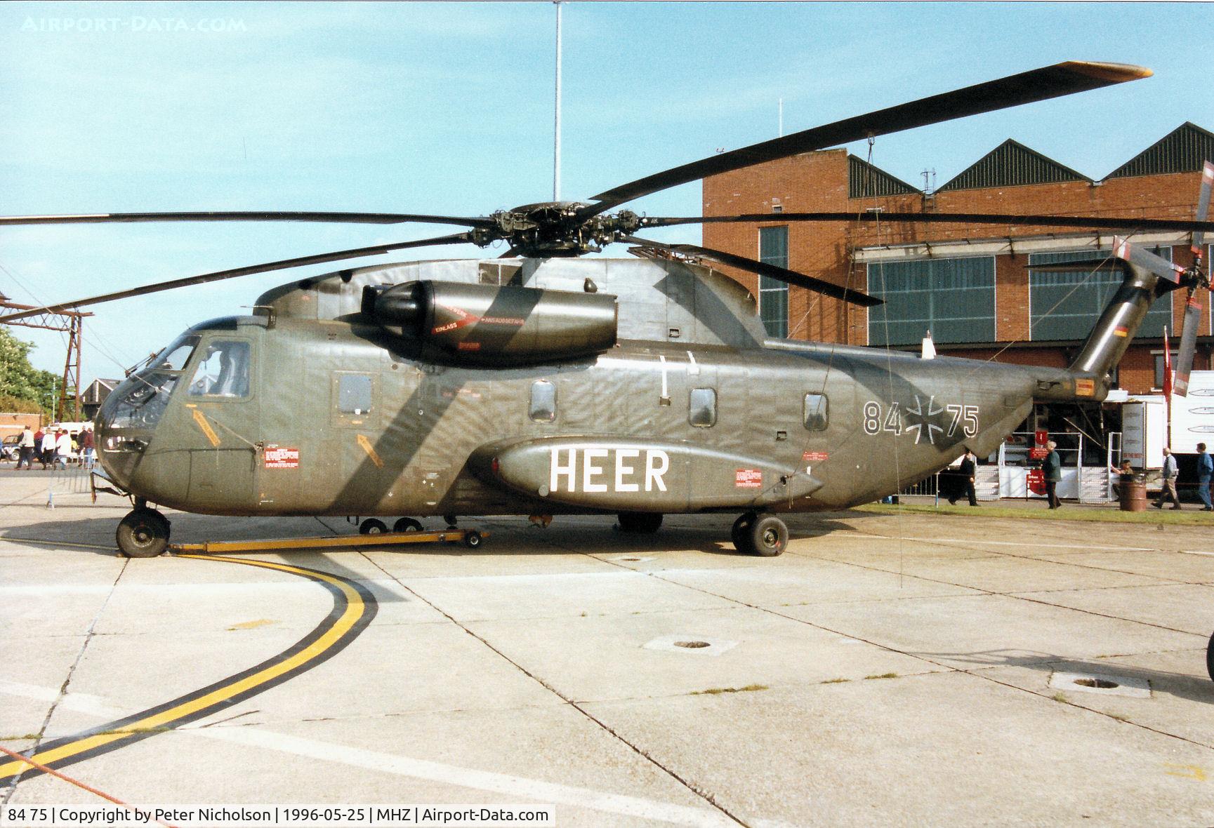 84 75, Sikorsky (VFW-Fokker) CH-53G C/N V65-073, CH-53G Stallion of German Army's HFR-15 on display at the 1996 RAF Mildenhall Air Fete.