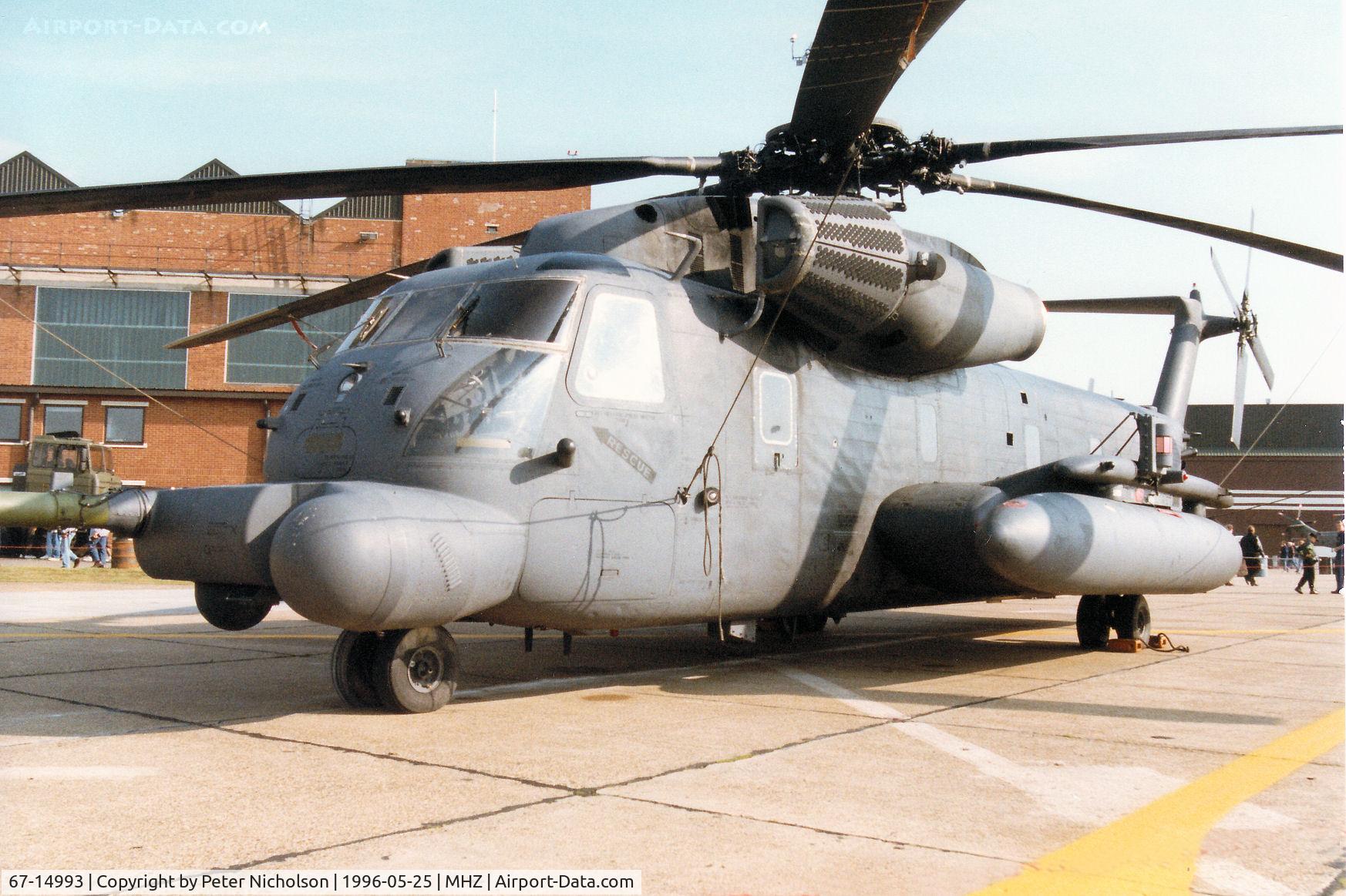 67-14993, 1967 Sikorsky MH-53J Pave Low III C/N 65-091, MH-53J Pave Low III of 21st Special Operations Squadron/352nd Special Operations Group on display at the 1996 RAF Mildenhall Air Fete.