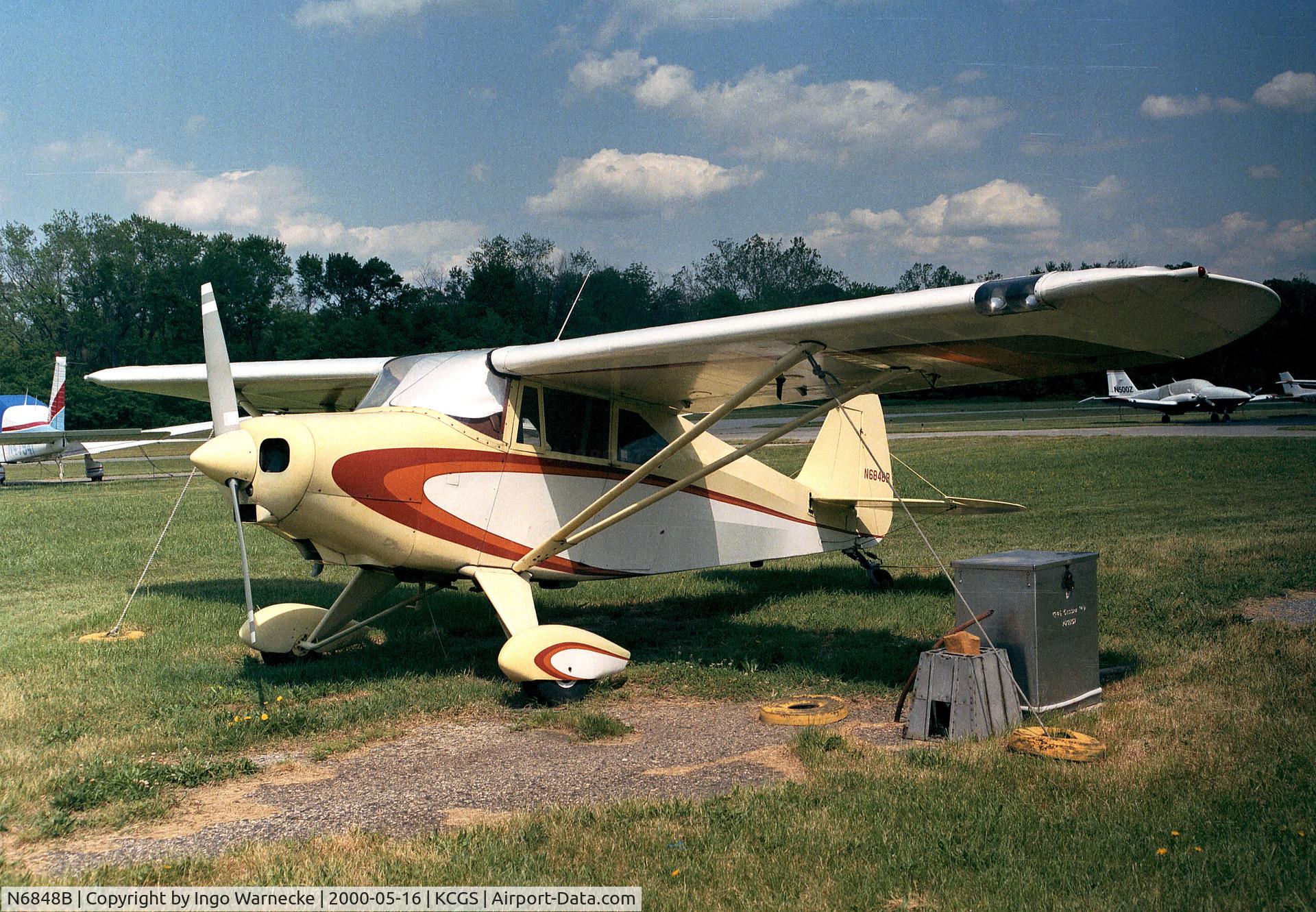 N6848B, 1956 Piper PA-22-150 C/N 22-4147, Piper PA-22-150 Tri-Pacer with a tail wheel at College Park MD airfield