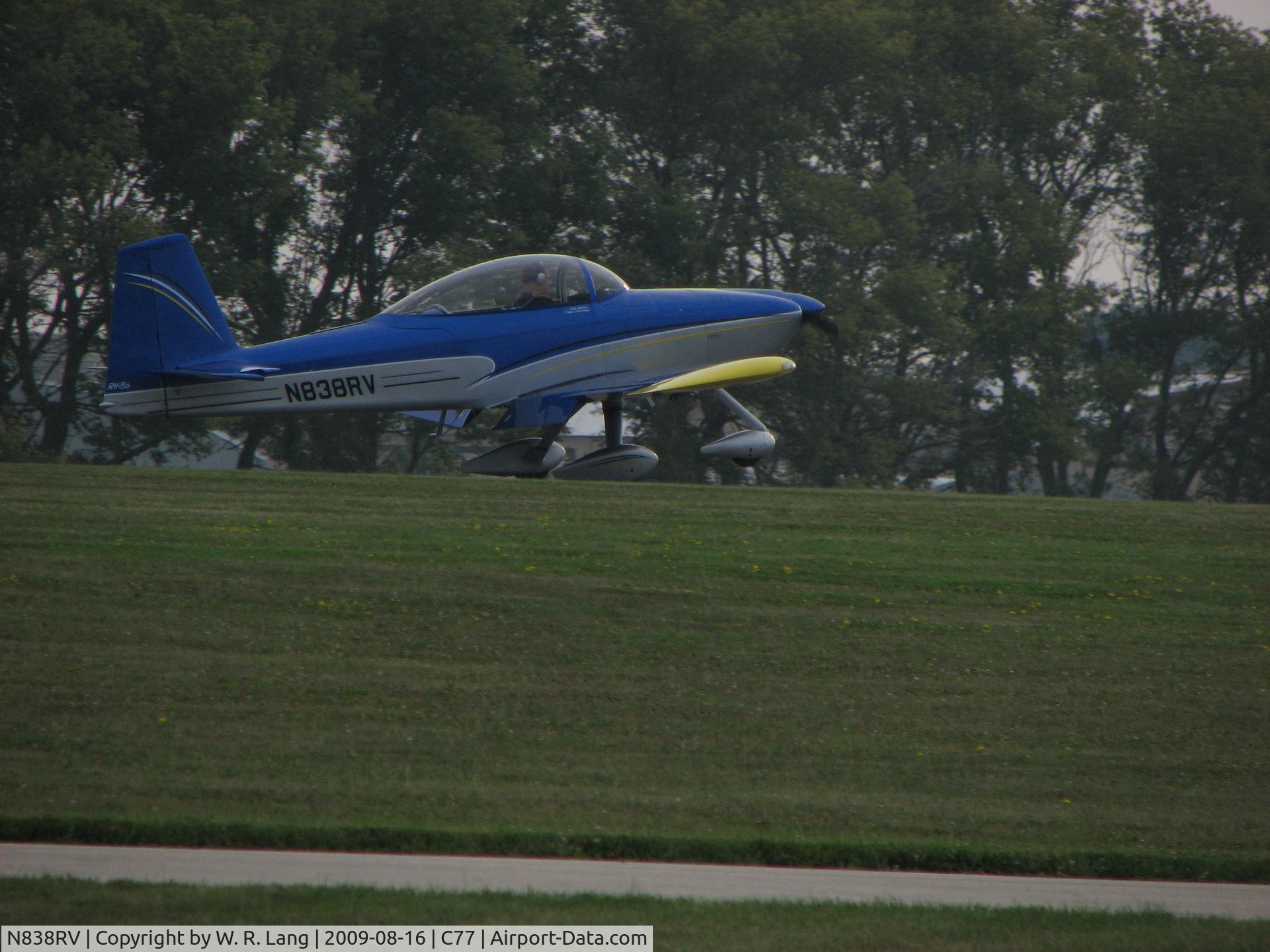 N838RV, 2002 Vans RV-8A C/N 80797, Landing at Popular Grove, IL.