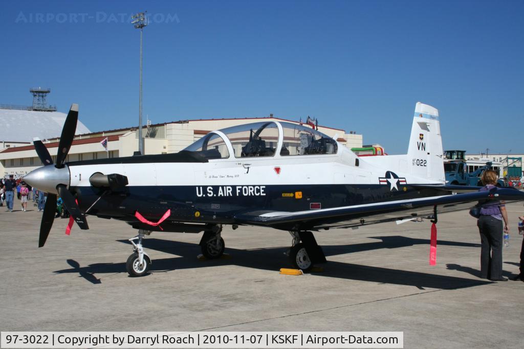 97-3022, 1997 Raytheon T-6A Texan II C/N PT-26, USAF trainer on display at Airfest.