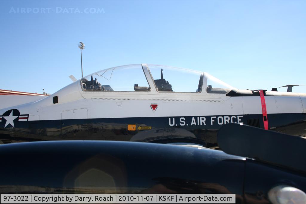 97-3022, 1997 Raytheon T-6A Texan II C/N PT-26, USAF trainer on display at Airfest.