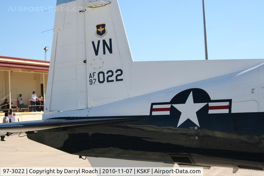 97-3022, 1997 Raytheon T-6A Texan II C/N PT-26, USAF trainer on display at Airfest.