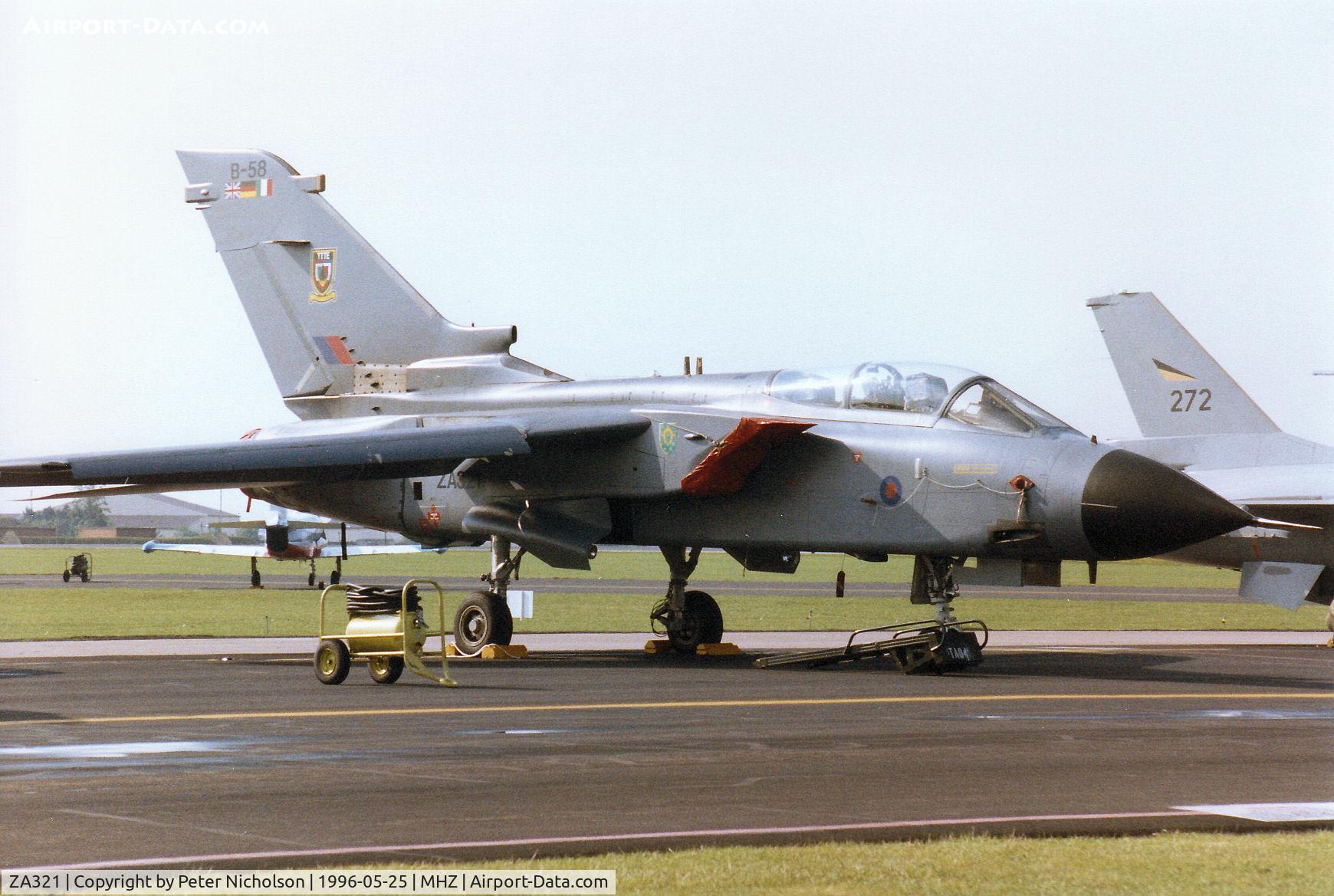 ZA321, 1980 Panavia Tornado GR.1 C/N 007/BS001/3003, Tornado GR.1 of the Tri-National Tornado Training Establishment (TTTE) at RAF Cottesmore on the flight-line at the 1996 RAF Mildenhall Air Fete.