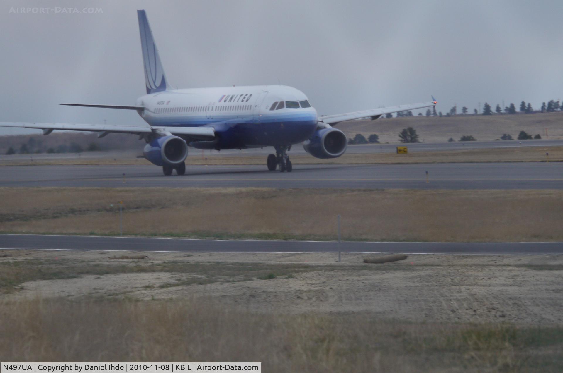N497UA, 2002 Airbus A320-232 C/N 1847, United Airlines Airbus A320 @ Billings Montana