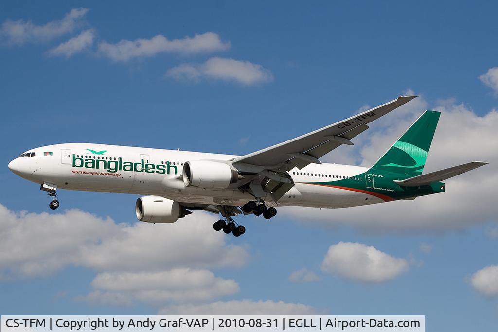 CS-TFM, 1998 Boeing 777-212/ER C/N 28513, Bangladesh Airlines 777-200