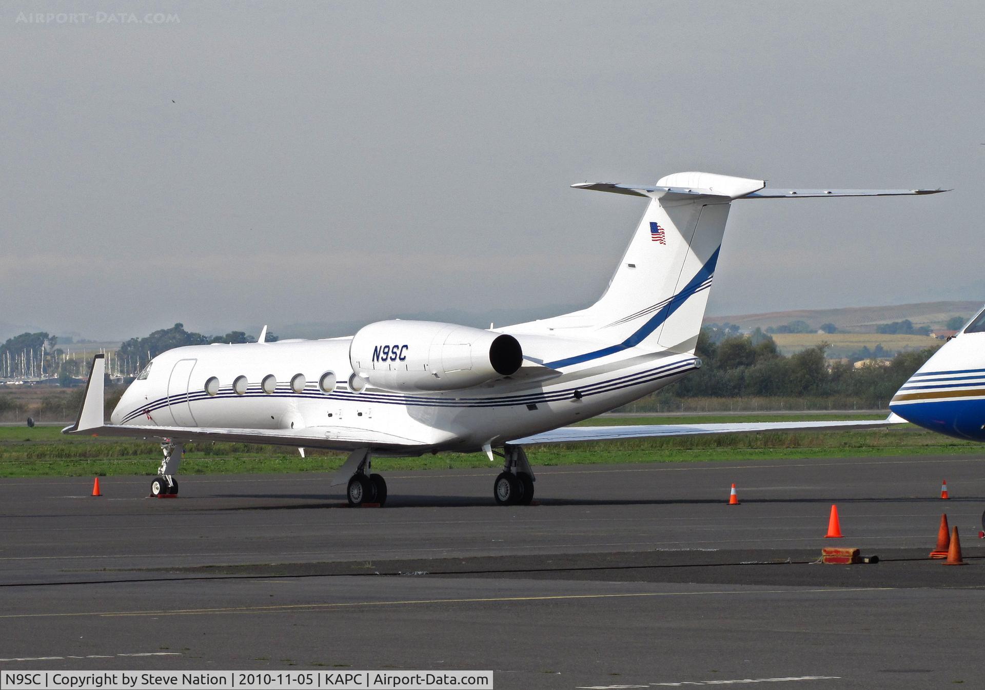 N9SC, 2009 Gulfstream Aerospace GIV-X (G450) C/N 4174, SCI Funeral Services, inc., Houston, TX Gulfstream G450 on heavy jet ramp @ Napa, CA