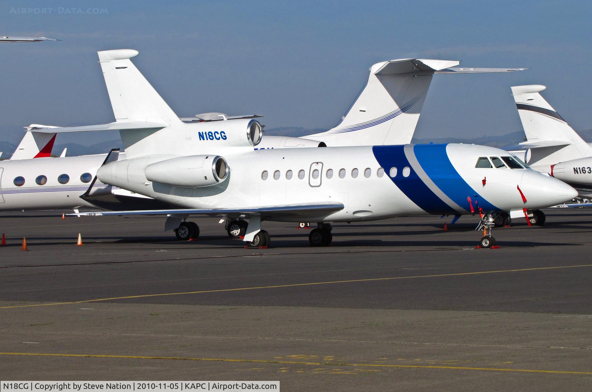 N18CG, 2009 Dassault Falcon 900EX C/N 228, Corning (Glass) Inc., Corning, NY new 2009 Falcon 900EX @ Napa, CA in sunshine
