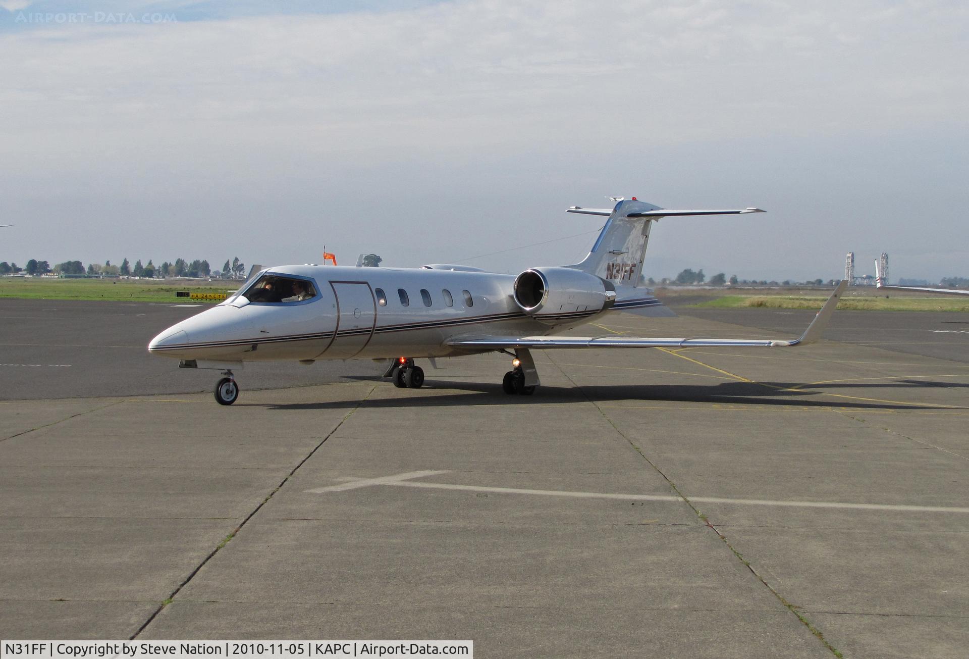 N31FF, Learjet Inc 31A C/N 053, 1992 Learjet 31A operated by Delta Air Elite Biz Jets on arrival at KAPC/Napa County, CA from KPSP/Palm Springs, CA as 