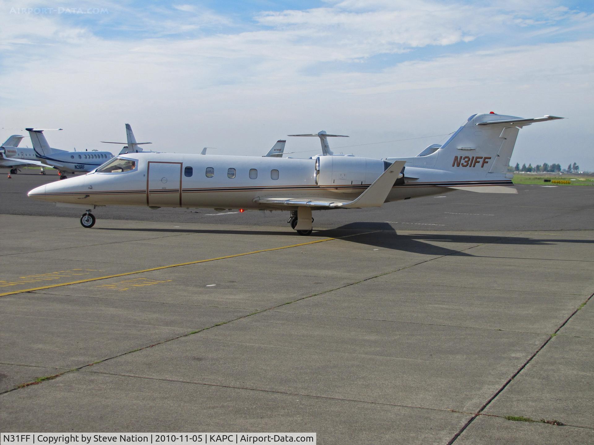 N31FF, Learjet Inc 31A C/N 053, 1992 Learjet 31A operated by Delta Air Elite Biz Jets on arrival at KAPC/Napa County, CA from KPSP/Palm Springs, CA as 