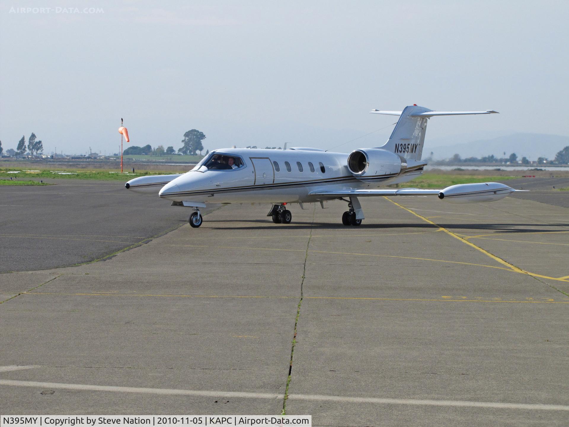 N395MY, 1981 Gates Learjet 35A C/N 395, N395MY LLC (Rancho Santa Fe, CA) 1981 Learjet 35A rolls onto Napa, CA bizjet ramp