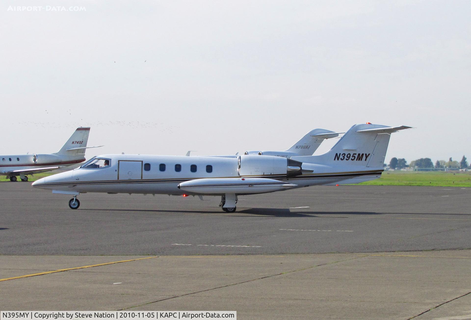 N395MY, 1981 Gates Learjet 35A C/N 395, N395MY LLC (Rancho Santa Fe, CA) 1981 Learjet 35A rolls onto Napa, CA bizjet ramp
