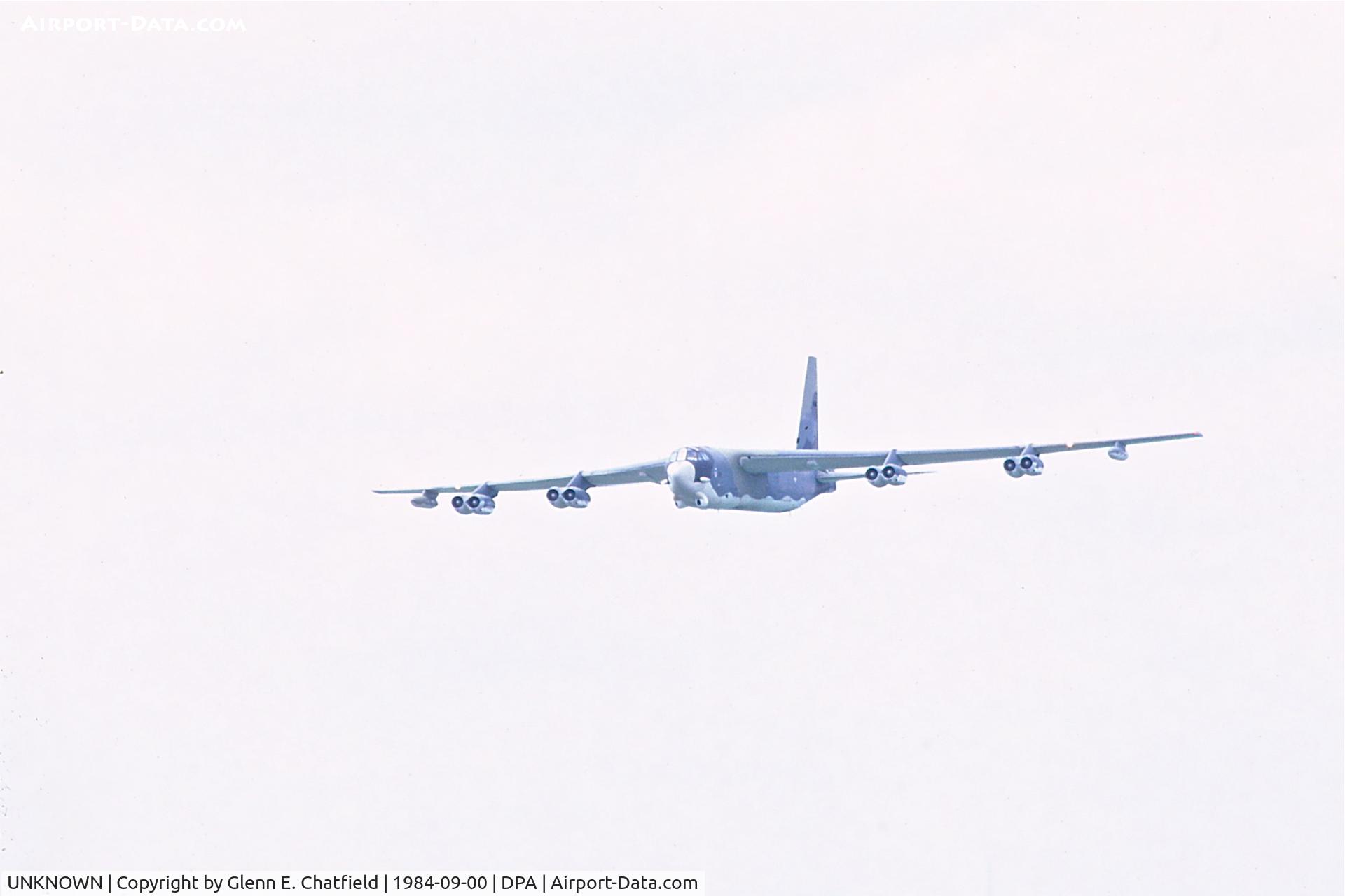 UNKNOWN, Boeing B-52G Stratofortress C/N Unknown, B-52G approaching RY 4 for low approach past the control tower