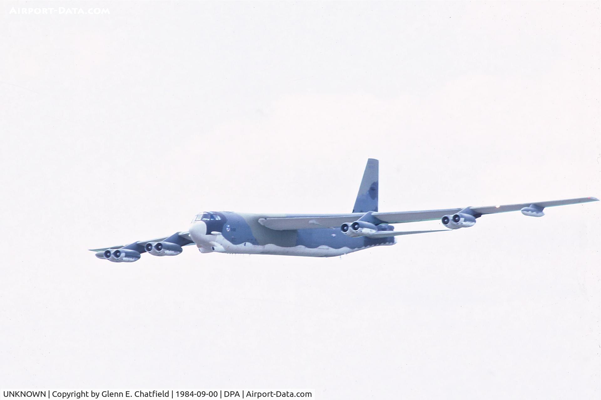 UNKNOWN, Boeing B-52G Stratofortress C/N Unknown, B-52G approaching RY 4 for low approach past the control tower