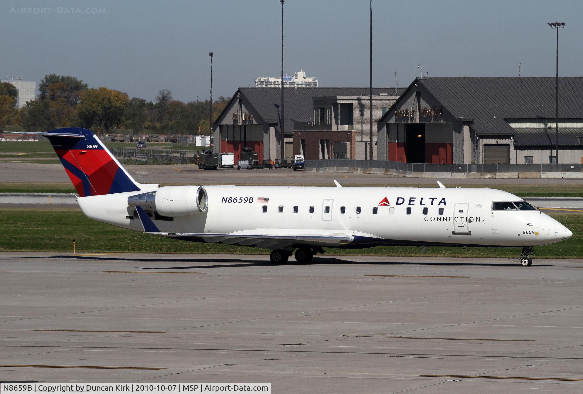 N8659B, 2002 Bombardier CRJ-200 (CL-600-2B19) C/N 7659, CRJ's are among many types operating for Delta from Minneapolis