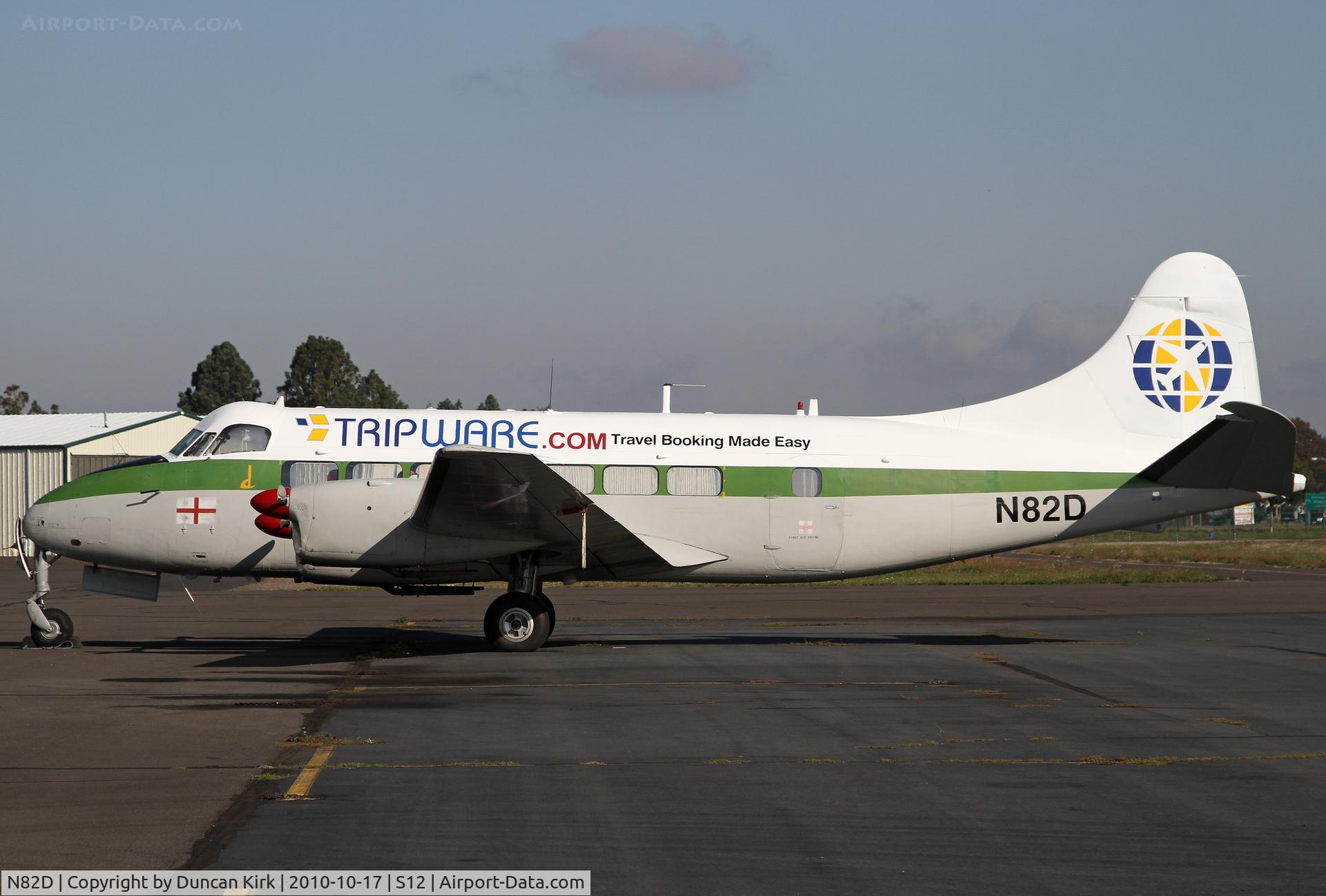 N82D, 1958 De Havilland DH-114 Heron C/N 14130, A fine British speciman than seems to regularly wear different advertising logos