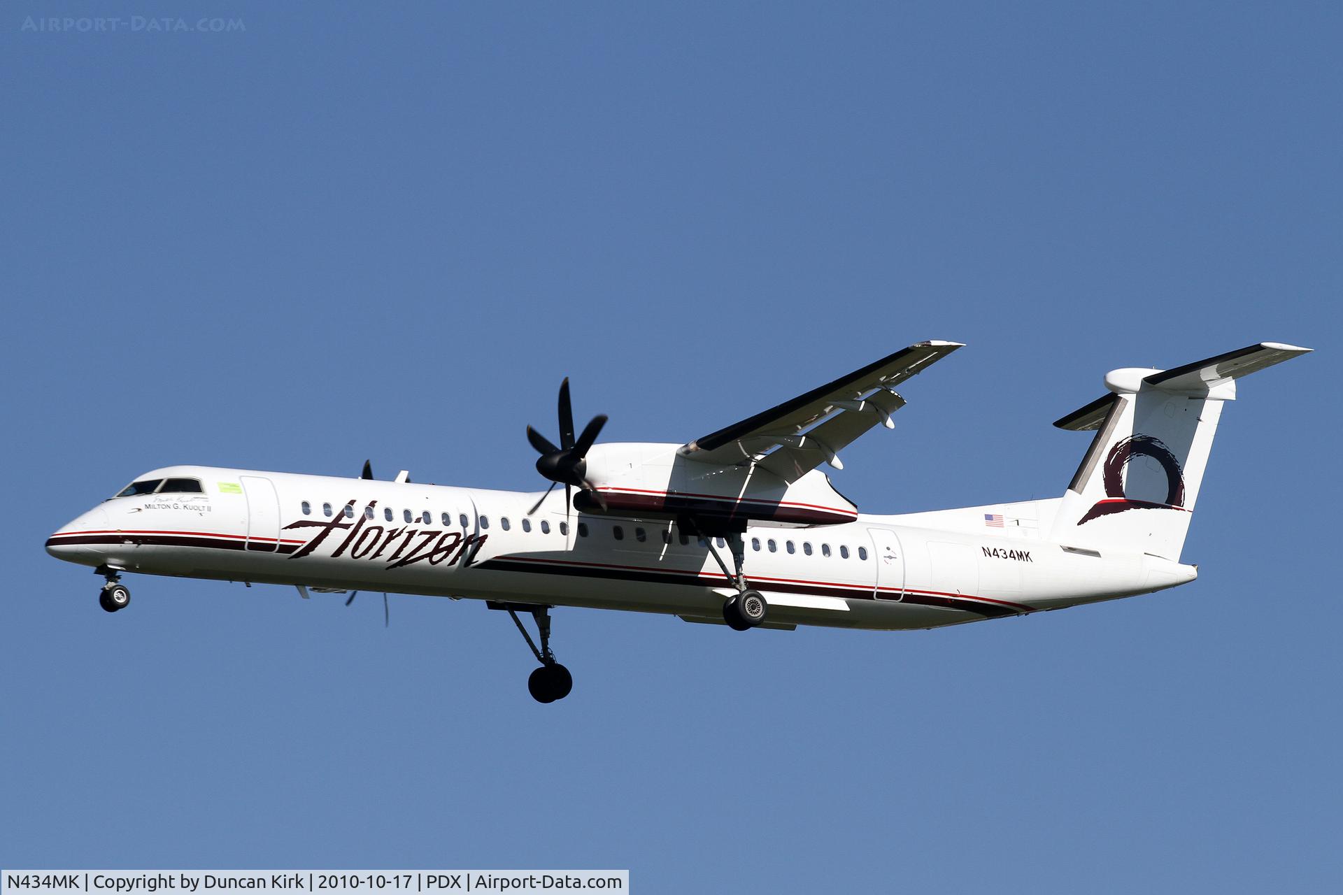 N434MK, 2008 Bombardier DHC-8-402 Dash 8 C/N 4227, An out of sequence registration but titled after Milton Kuolt as shown on the nose