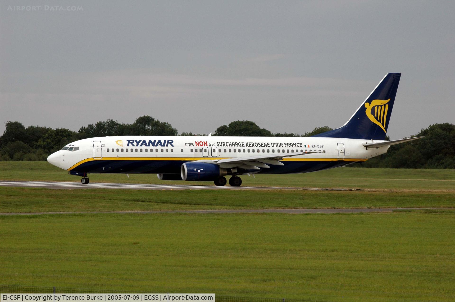 EI-CSF, 1999 Boeing 737-8AS C/N 29921, Stansted RNY 05, (July 2005)
