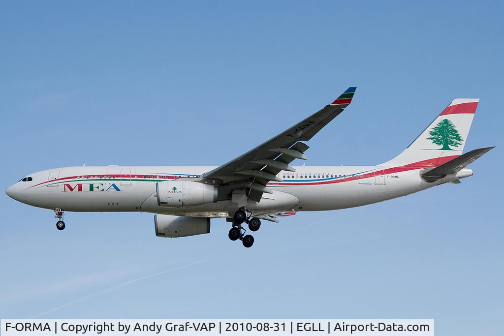 F-ORMA, 2008 Airbus A330-243 C/N 926, MEA A330-200